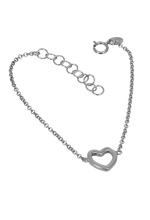 pulsera plata motivo corazon 266-044241-1-1
