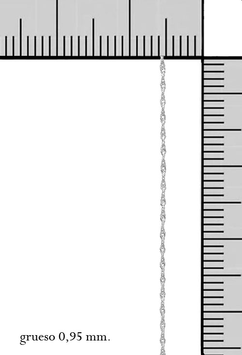 cadena oro blanco 18 kilates modelo singapur de 45 centimetros fotografia medidas para joyeria online el rubi joyeros