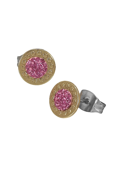 pendientes acero y oro con cristales sawarovski 094_61398-PTR-2