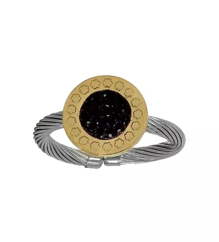 anillo de acero y oro