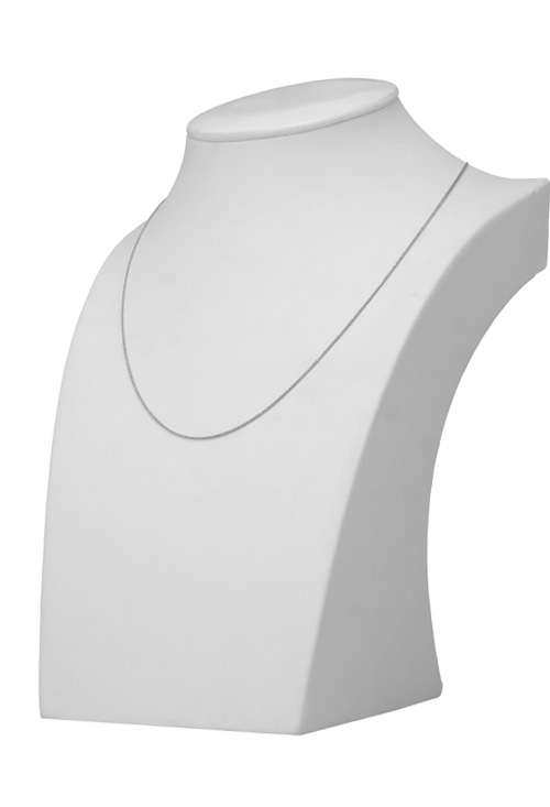 Cadena oro blanco modelo espiga 243_274-00106B-45 foto en expositor escaparate