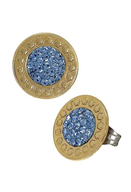 pendientes acero y oro con resina y cristales azules 094_61399-PTGR-3