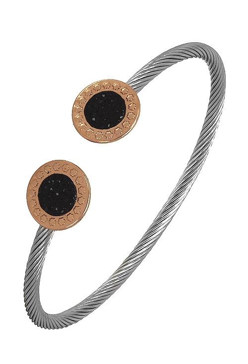 pulsera acero y oro cristales swarovski color negro 094_61432-PGRR-4