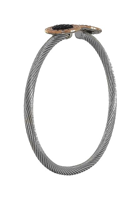 pulsera acero y oro cristales swarovski color negro vista lateral 094_61432-PGRR-4_01