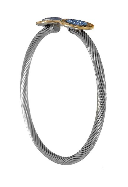 pulsera rígida acero y oro con piedras azules foto lateral 094_61432-PGR-3_01