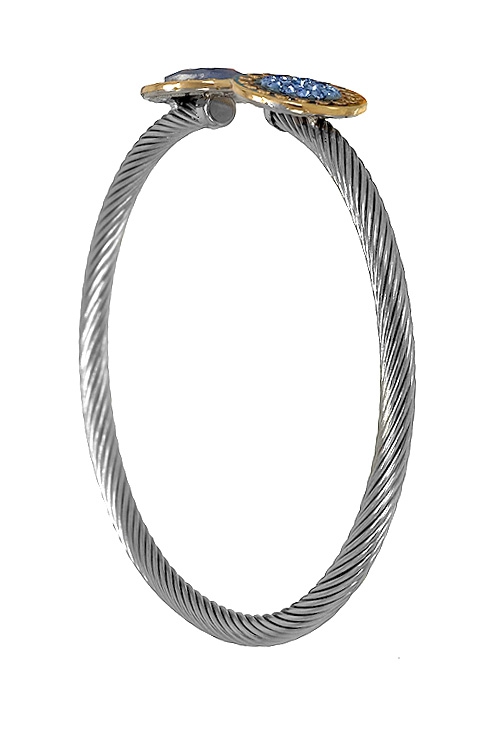 pulsera rígida acero y oro con piedras azules foto lateral 094_61432-PGR-3_01