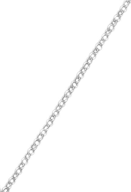 cadena plata de ley con baño de rodio gargantilla eslabones rolo de 40 cm foto para la web