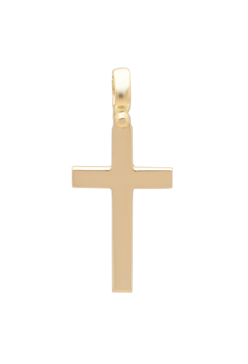 cruz de oro amarillo 18 kilates 243_009-03080 vista frontal