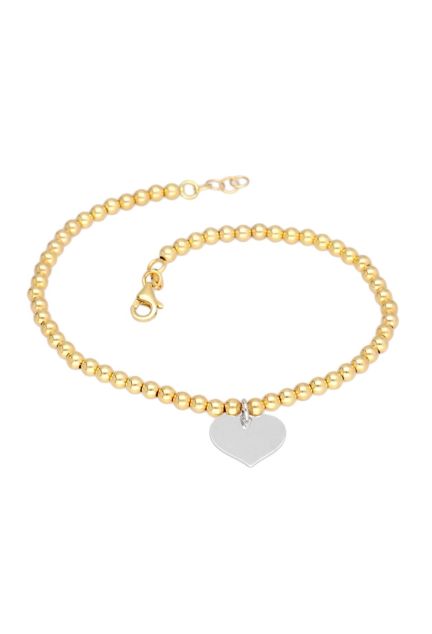 pulsera oro 18 ktes eslabones bolas y fetiche corazon 243_028-09710