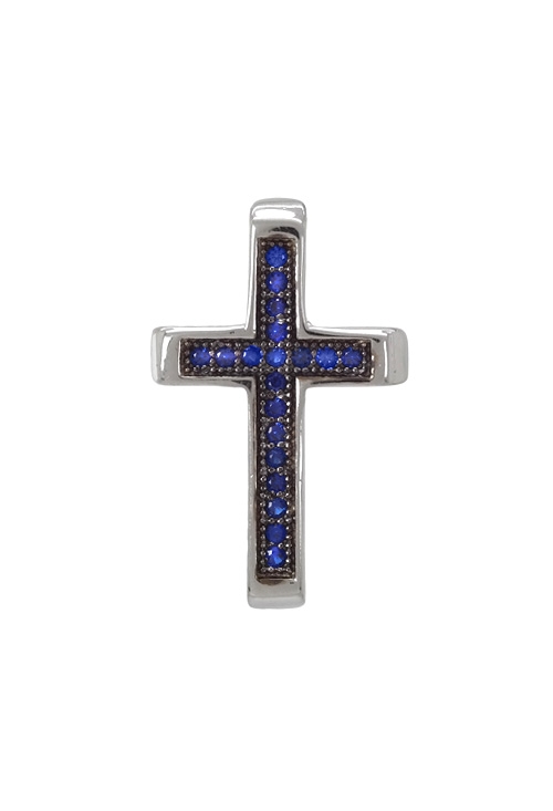 Cruz en plata de ley con piedras color zafiro para mujer a precios baratos 280_2030258-Z