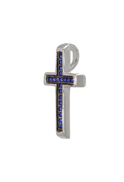 Cruz en plata de ley con piedras color zafiro para mujer venta online joyas religiosas 280_2030258-Z