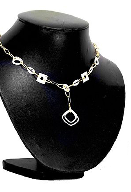 joyas para mujer a precios baratos, gargantilla oro 18 k bicolor,