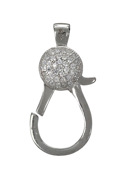 Mosquetón en plata y circonitas para llevar de colgante a precios baratos 280_2030390