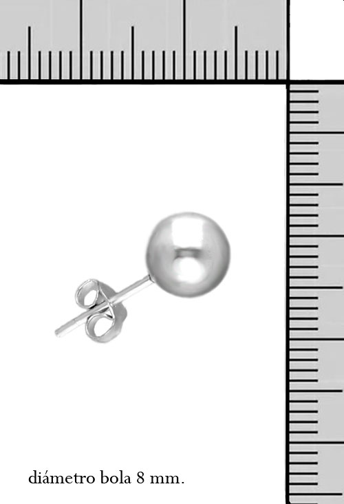 pendiente bola 8 mm foto con medidas precio de ocasion venta online