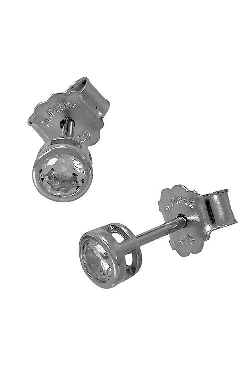 Pendientes de chatón con circonita plata de ley 280_2021815-0
