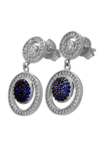 Pendientes largos plata ley con swarovskis de color azul zafiro 280_2021732-Z -a-precios-baratos