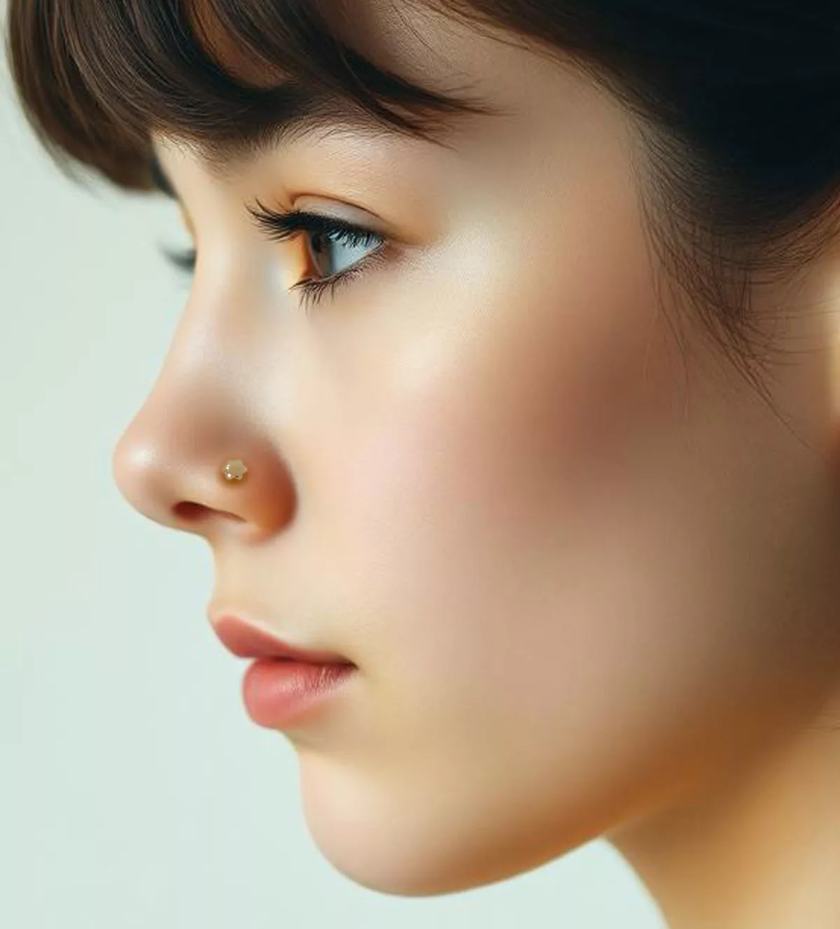 piercing de oro 18k estrella foto con modelo IA