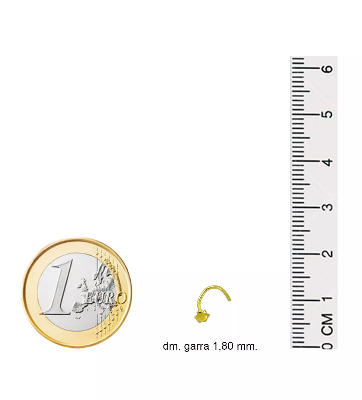 Piercing de oro para nariz oro 18K ESTRELLA - Imagen 3