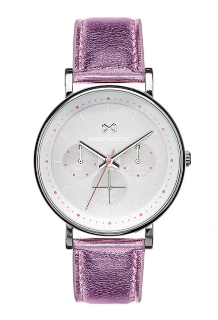 Reloj Mark Maddox en acero y cuero fucsia 145_MC0101-17
