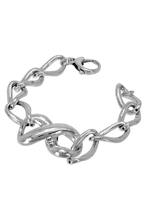Pulsera en plata de ley con eslabones planos y símbolo de infinito a precio barato 037_S17-01