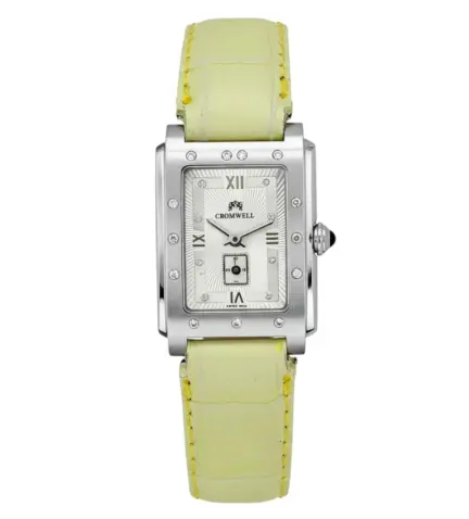 reloj de oro blanco con brillantes para mujer brazalete de piel 095_368837_00