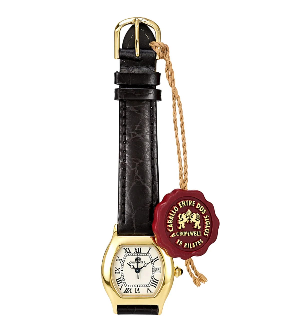 reloj de oro para mujer con correa de piel marca Cromwell 095_419101_03