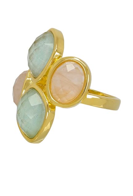 Anillo de plata con amazonita y cuarzo rosa 252_BR12647 Sortija grande para mujer