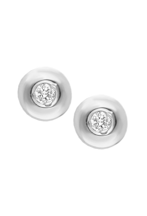 Pendiente de mujer chatón oro blanco 18 ktes y diamante 026_CCP005 (Pendientes)