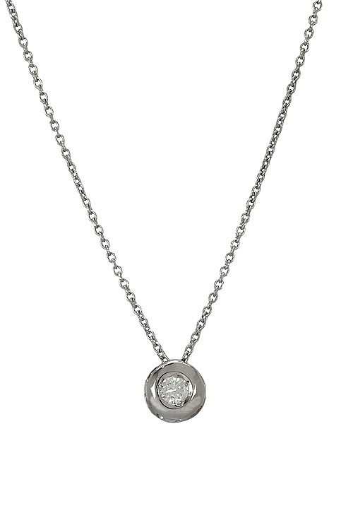 Gargantilla en oro blanco, chatón con diamante para mujer o novia a precios baratos 026_CCH008