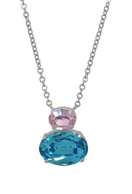venta online joyas para mujer, Gargantilla en plata con cristales checos colores Light Turquesa y Rosa a precios baratos 252_GCP101-03