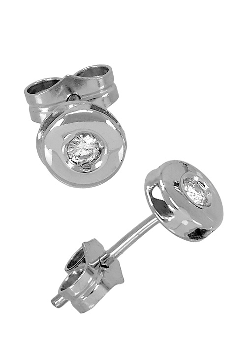 Pendiente de mujer chatón oro blanco y diamante para venta online a precios baratos 026_CCP003