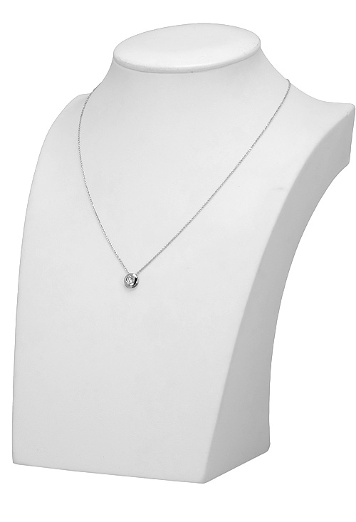 precios baratos Gargantilla oro blanco, chatón con diamante para mujer o novia 026_CCH015