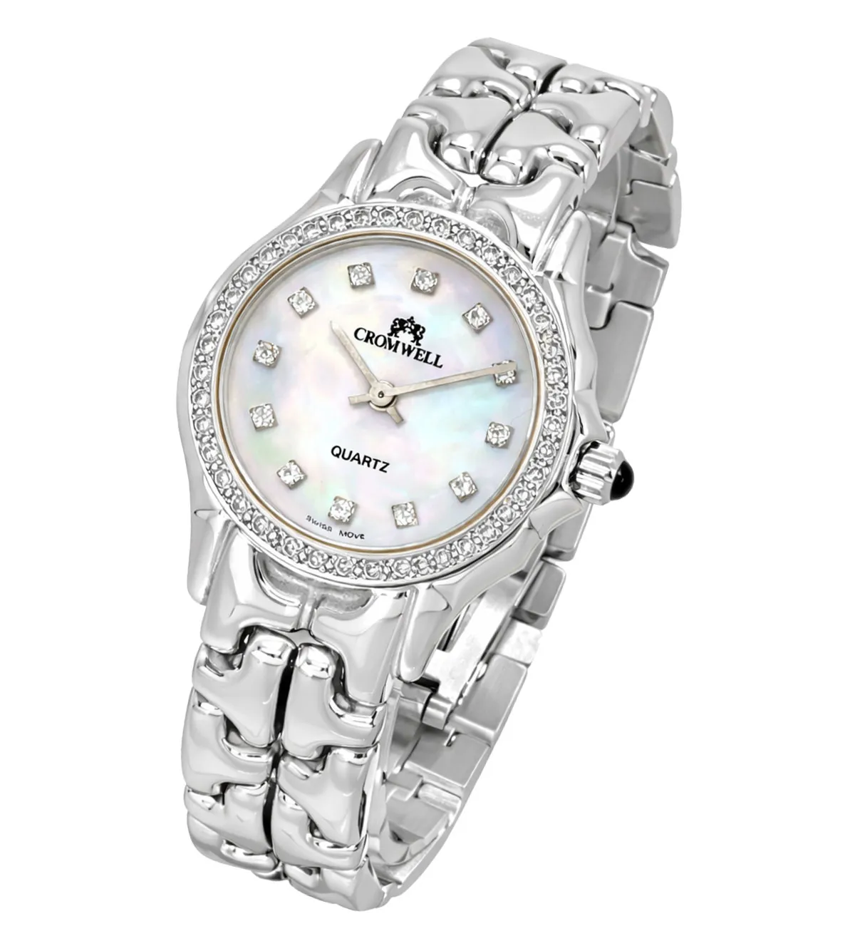 reloj de oro blanco 18 ktes con brillantes y esfera de nacar 095_178293