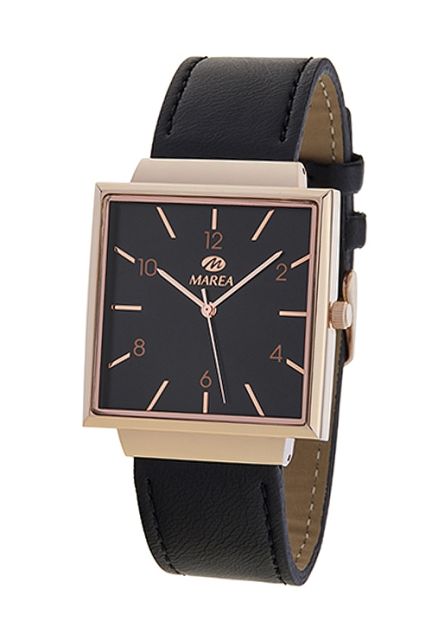 Reloj Marea con caja en acero chapada y correa en piel negra B41202-4