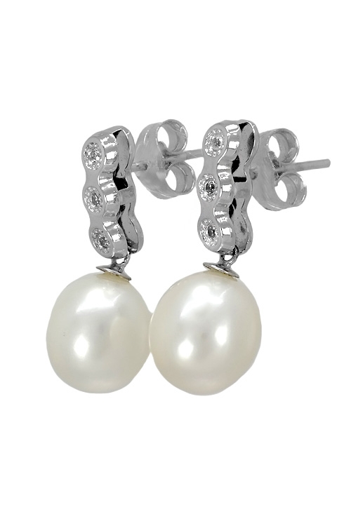 Pendientes novia oro blanco 18k con perlas cultivadas y circonitas 234_2917-B-65254
