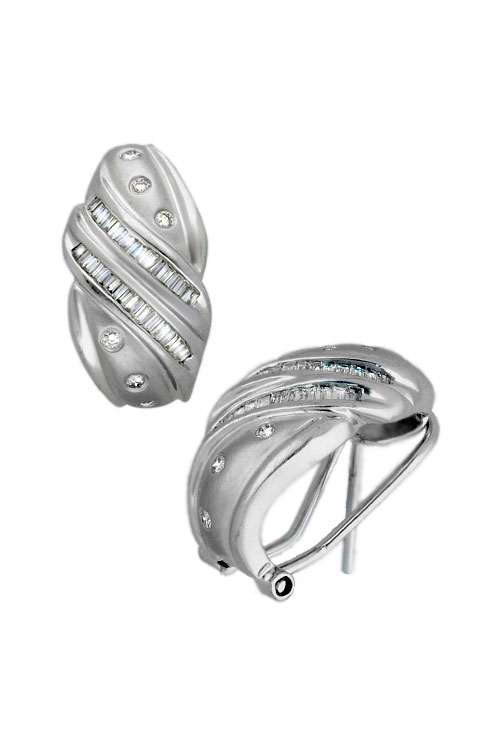 pendientes oro blanco 18 kilates con diamantes mate y brillo foto lateral precio especial venta online037_0006-30_01