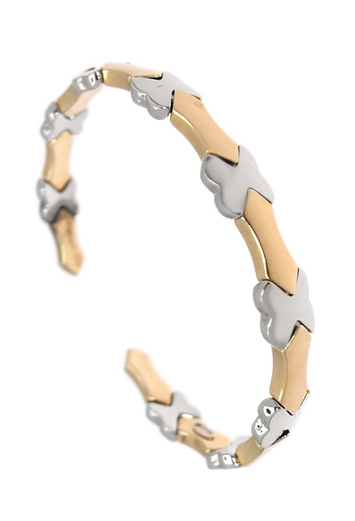 pulsera oro bicolor 18 ktes modelo de aro rígido a precio especial online 003_0705