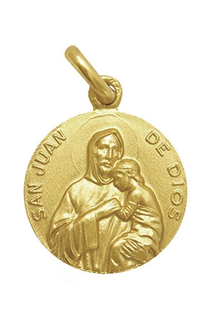 Medalla San Juan de Dios oro amarillo 16 mm. 268_M1_1_195_16-0