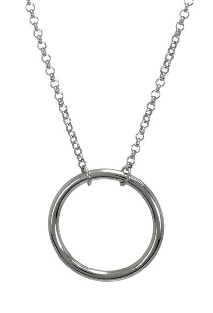 gargantilla plata cadena rolo y motivo circular foto 1 266_025344-1-1