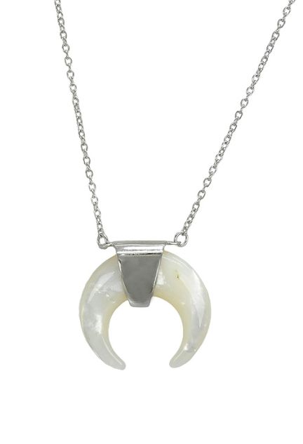 gargantilla plata con motivo media luna de nacar vista frontal 280_2030600