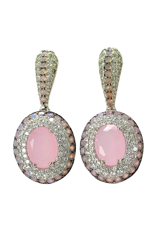 Pendientes largos plata y piedras de color 280_2022137-RM (Pendientes) foto frontal