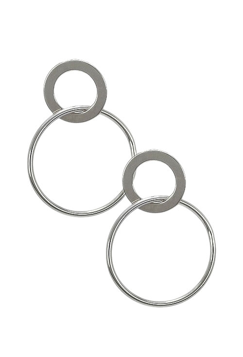 pendientes largos de plata aros colgando de circulo foto A 266_015368-1-1
