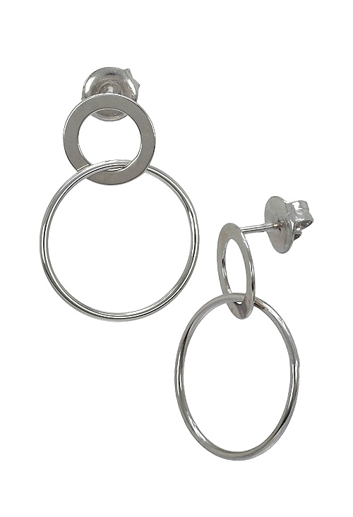 pendientes largos de plata aros colgando de circulo foto B 266_015368-1-1