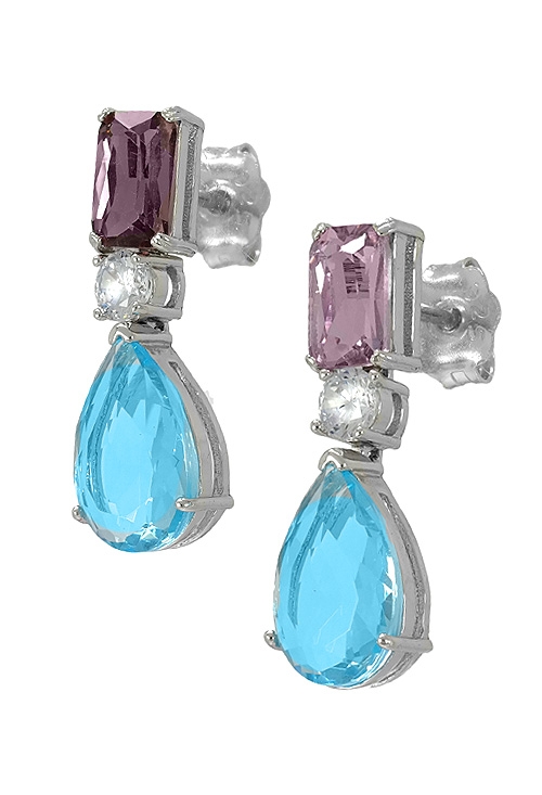 Pendientes largos plata y piedras de color 280_2021929 (Pendientes) -a-precios-baratos