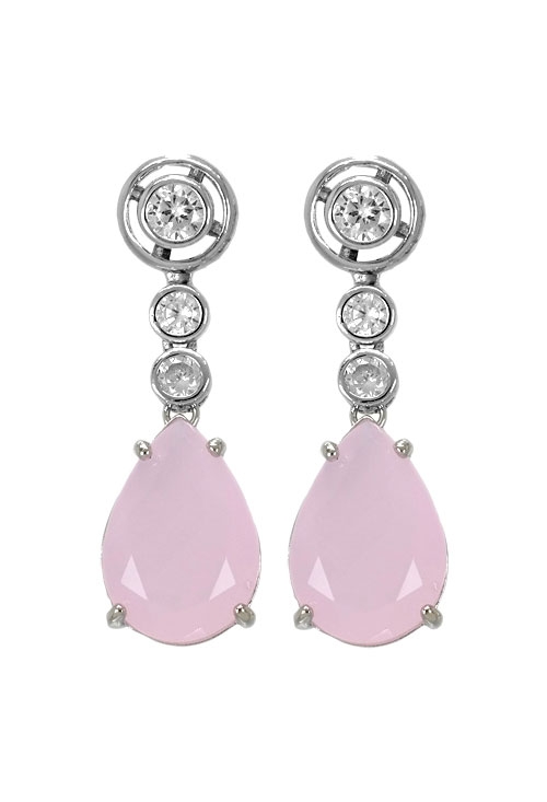 Pendientes largos plata con circonitas 280_2022135-RM vista frontal