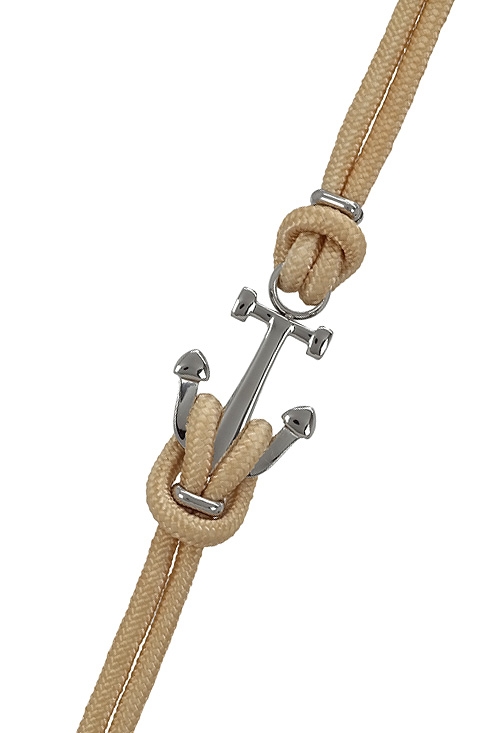 pulsera de acero y cordon textil modelo ancla foto 2