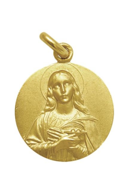 Medalla de Santa Lucia de oro y 20mm.