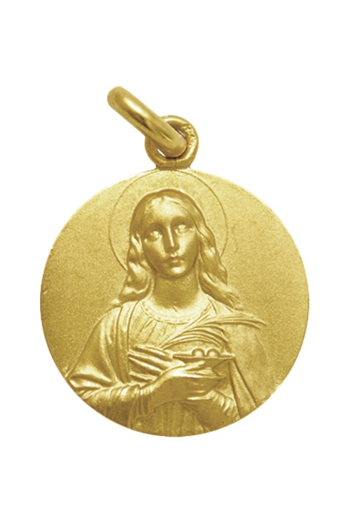 Medalla de Santa Lucia de oro y 20mm.