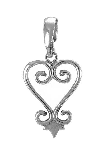 colgante de plata simbolo adinkra de la sabiduria foto frontal