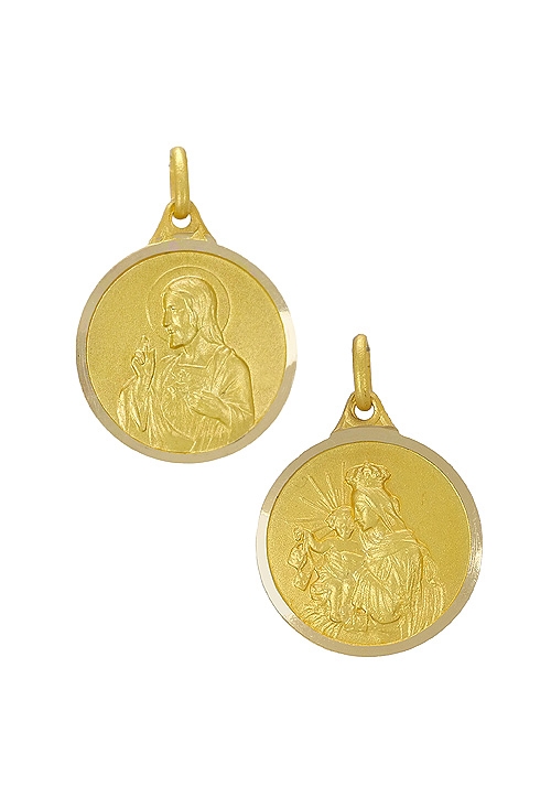 Medalla religiosa Sagrado Corazón y Virgen del Carmen
